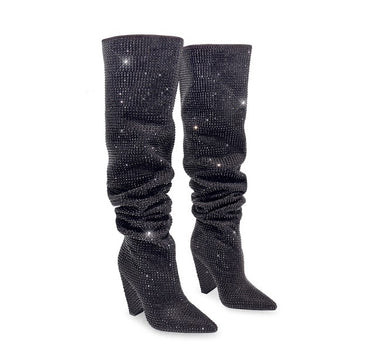 Shiny Rhinestone Pointed Toe Boot Nano-1