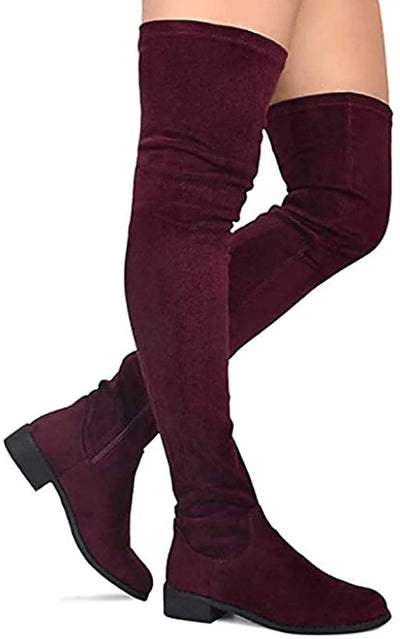 Burgandy  Natural Breeze Thigh High Boots Olympia-20 | Shoe Time
