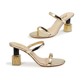 Gold Heeled Mule Sandals Polish-1 by Liliana | Shoe Time