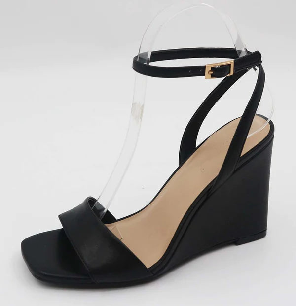 Bamboo Wedge Ankle Strap Sandals Publisher-03 | Shoe Time
