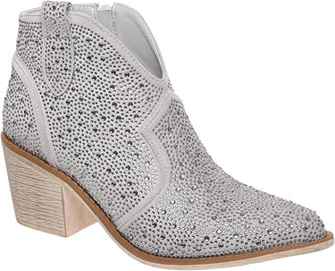 Pierre Dumas Wilder-9 Rhinestone Boots Silver | Shoe Time