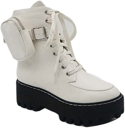 Pouch Platform Combat Boots Staging-21 Bamboo | Shoe Time