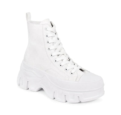 White Canvas High Top Sneakers Rollin-1 Liliana