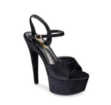 Velvet Platform Heels Rowdy-1 | Shoe Time