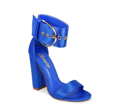 Royal Blue Open Toe Ankle Strap High Heels Sage-154 | Shoe Time