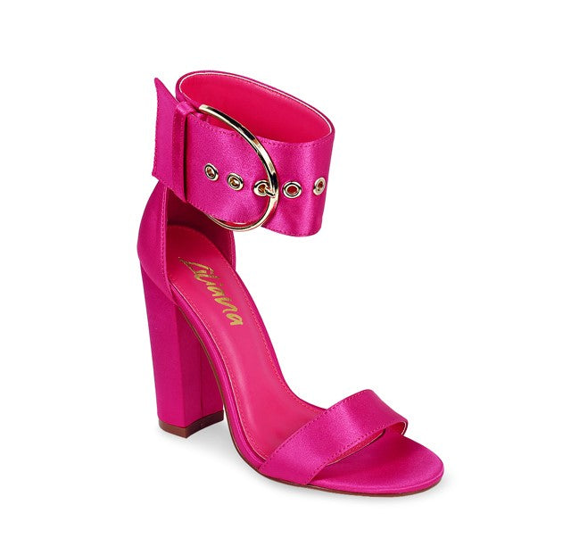 Pink Open Toe Ankle Strap High Heels Sage-154 | Shoe Time
