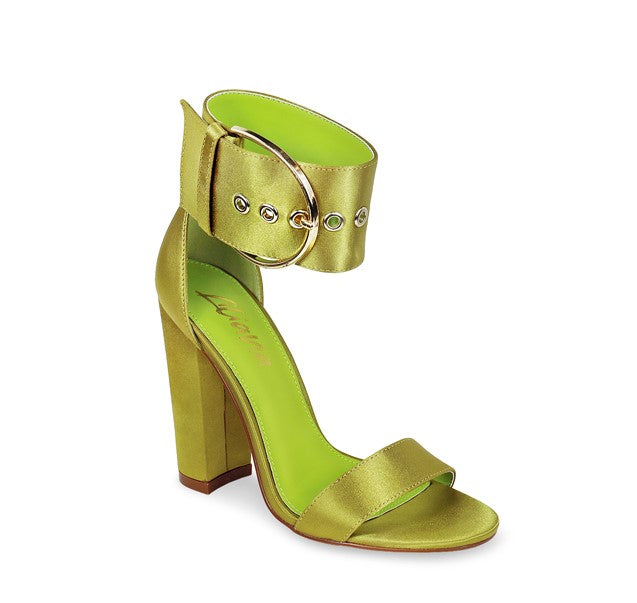 Moss Open Toe Ankle Strap High Heels Sage-154 | Shoe Time