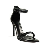 Metallic Rhinestone Knotted Heels Samba-1 | Shoe Time