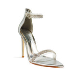 Metallic Rhinestone Knotted Heels Samba-1 | Shoe Time