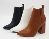 Bamboo SETTING-01 side cut out pointy toe bootie w/insert heel