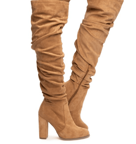 Liliana Liya-1 Slouchy Chunky Heel Boots