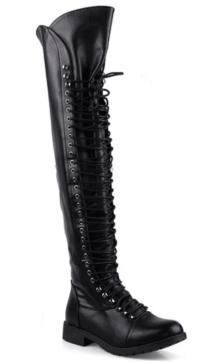 Morelia-01 Winter Lace Up Thigh High Boots