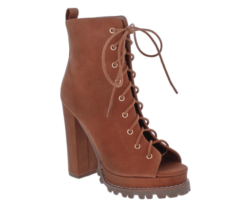 Liliana Monclair-30 Open Toe Lace-up Booties