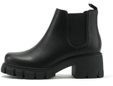 soda lug sole womens chelsea boots Black