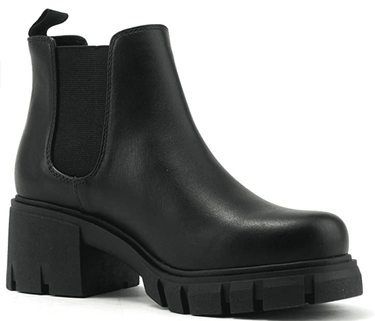 soda lug sole womens chelsea boots Black