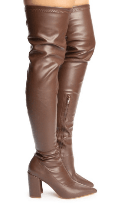 Women's Chunky Heel Over Knee High Stretchy Boots Katana-2 By Liliana