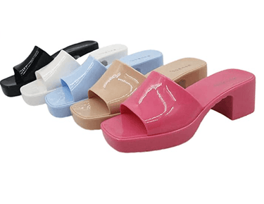 Jelly Chunky Block Heel Sandals