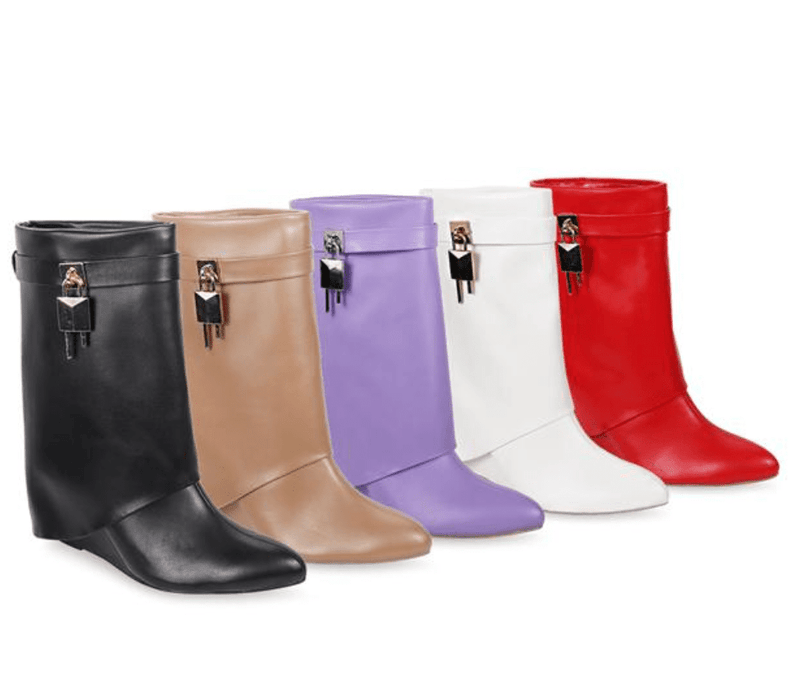 Fold Over Wedge Boots