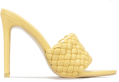 Cape Robbin Anson Sexy Woven High Heels for Women Yellow | Shoe Time