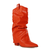 Orange  Drape Over Shark Boots