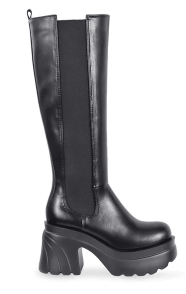 Knee High Chelsea Boot Black