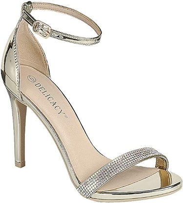 Women's Ankle Strap Rhinestone Heels | Shoe Time