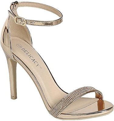 Women's Ankle Strap Rhinestone Heels | Shoe Time