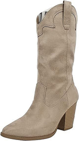 Soda Cowboy Mid Calf Block Heel Boots Akito | Shoe Time