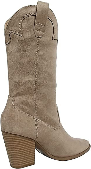 Soda Cowboy Mid Calf Block Heel Boots Akito | Shoe Time