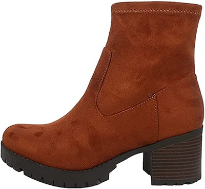 Soda High Top Ankle Booties Village Caramel