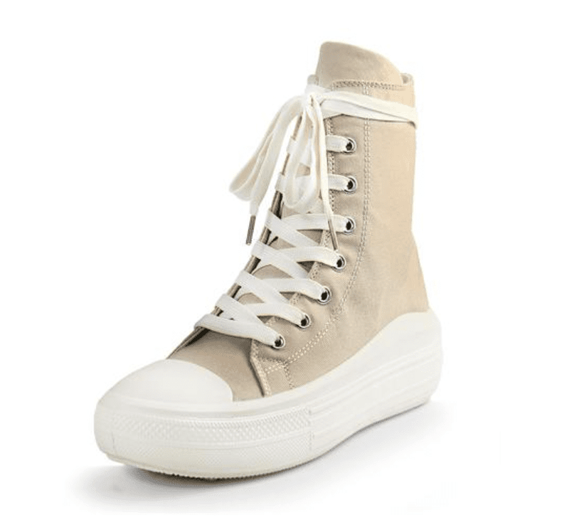 Sand High Top Canvas Sneakers Swoosh-1 | Shoe Time