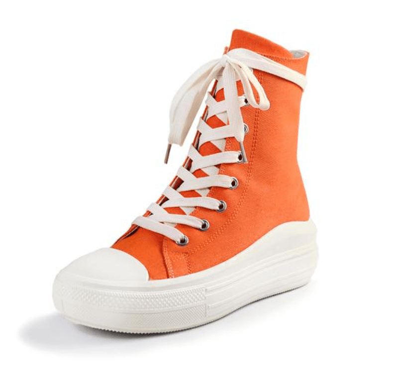 Orange High Top Canvas Sneakers Swoosh-1 | Shoe Time