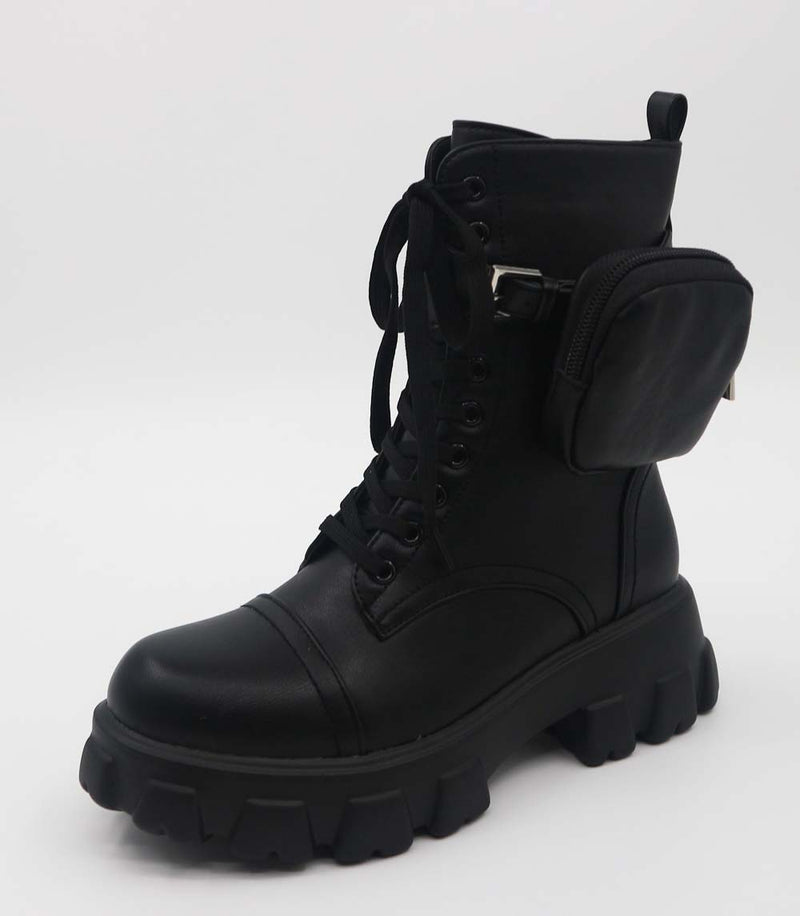 Black Bamboo TETRIS-12 Pouch Strap Combat Boots