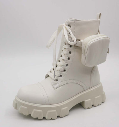 White Bamboo TETRIS-12 Pouch Strap Combat Boots