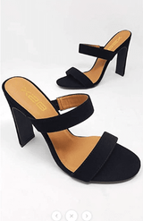 Open toe chunky block heel sandals black