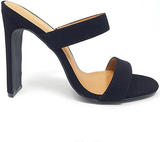 Open toe chunky block heel sandals black