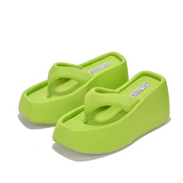 Lime Platform Flip Flop Sandals Veronica Cape Robbin | Shoe Time