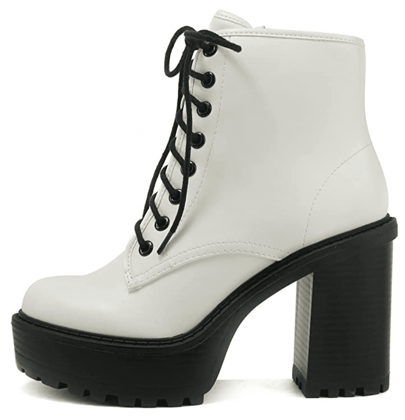 White Soda Volume High Heel Ankle Boots