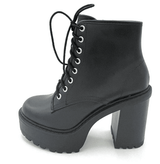 Black Soda Volume High Heel Ankle Boots