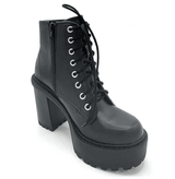 Black Soda Volume High Heel Ankle Boots