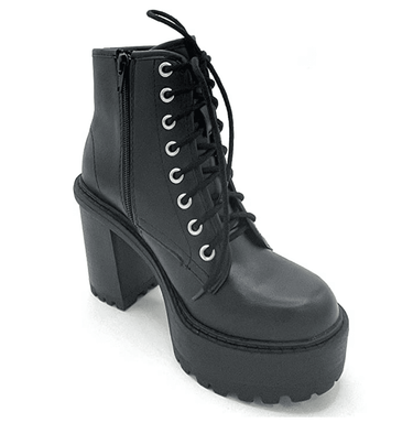 Black Soda Volume High Heel Ankle Boots