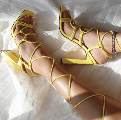 Strappy Lace Up Tie Up Knotted Heels Waverly-1 | Shoe Time