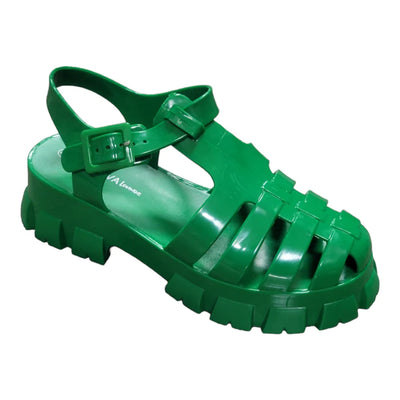 Green  Jelly Buckle Sandals Paree-01 | Shoe Time