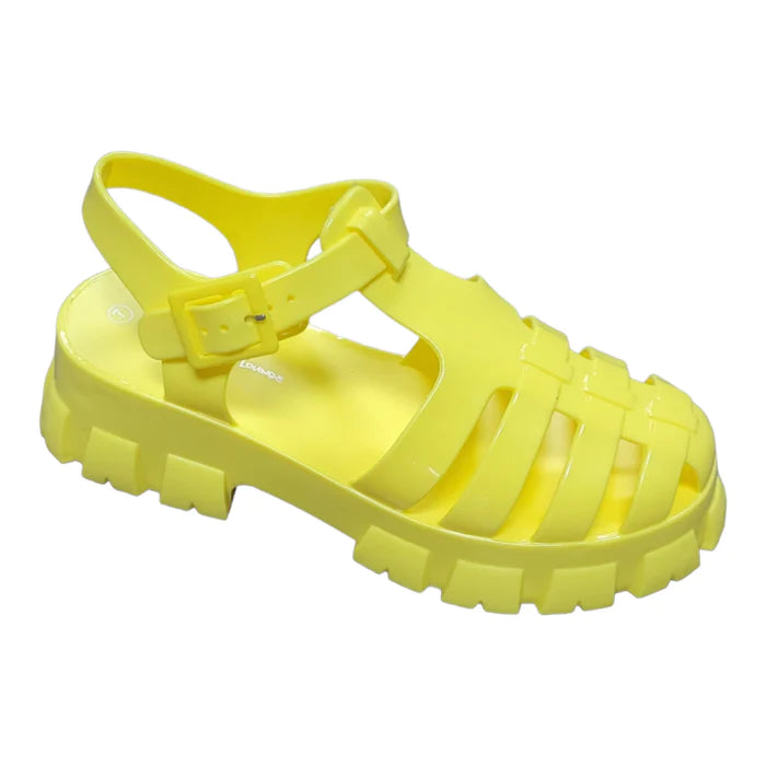 Yellow  Jelly Buckle Sandals Paree-01 | Shoe Time