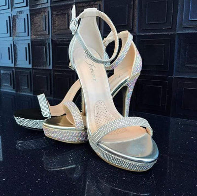 Women's Rhinestone Accent High Heel Ankle Strap Formal Sandal Heels Highlight98 By Forever