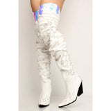 White Western Over The Knee Boots Kelsey-21 by Cape Robbin