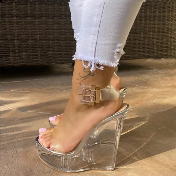 Clear Wedge Sandals by Glaze