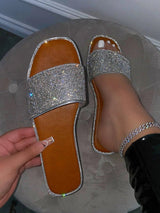 Silver Rhinestone Flats