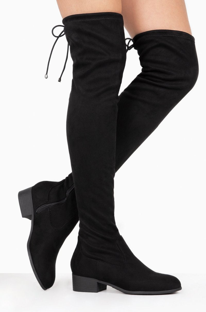Yoki Anora over the knee Faux Suede Boots – Shoe Time