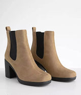 Sand Mid Calf Platform Block Heel Arbor Soda Shoes | Shoe Time